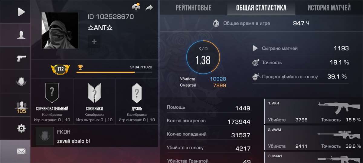 продажа аккаунта к игре Standoff 2